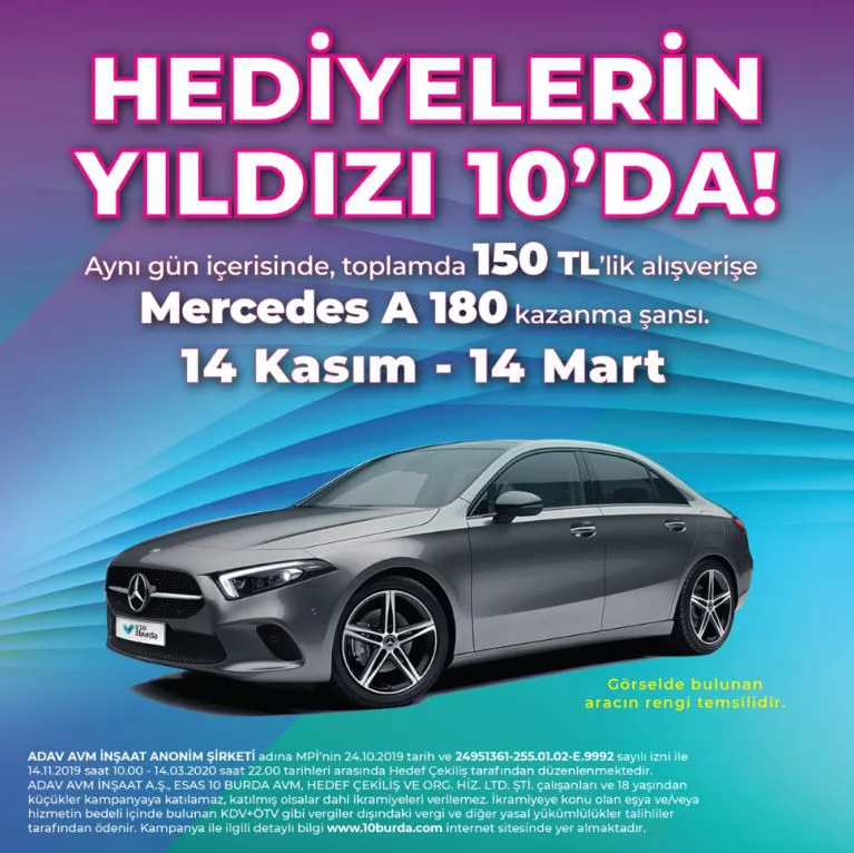 10 Burda Mercedes A 180 Çekiliş Kampanyası!