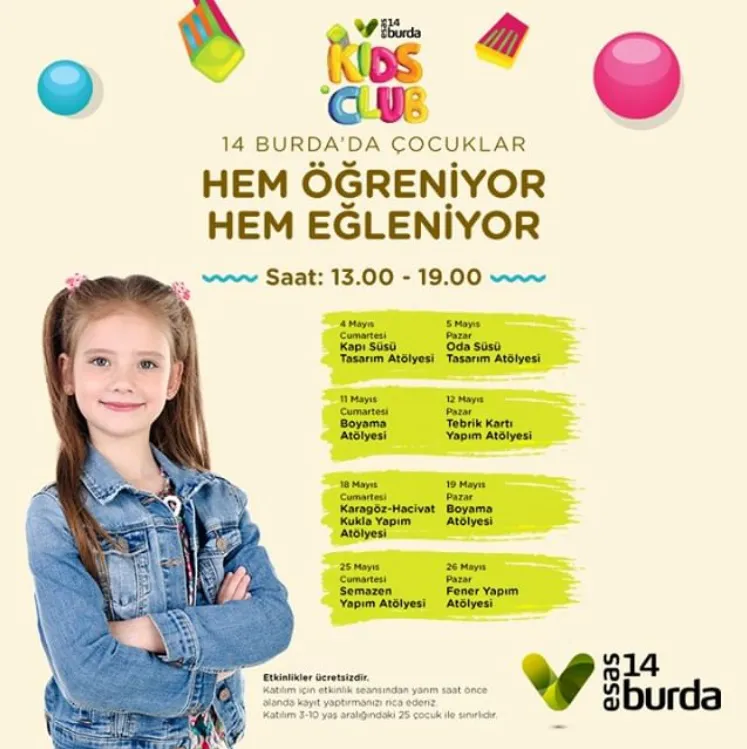 Mayıs ayında da doyasıya eğlence 14 Burda Kids Club'ta. Mayıs ayında da doyasıya eğlence 14 Burda Kids Club'ta.