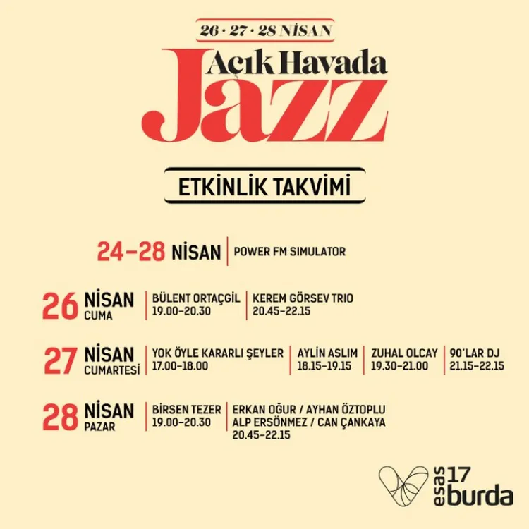 Açık Havada Jazz Etkinlik Takvimi!