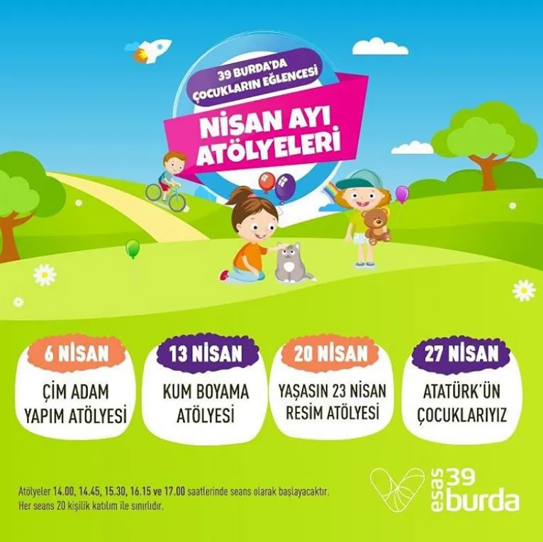 Eğlenceli atölyeler nisan ayında 39 Burda’da