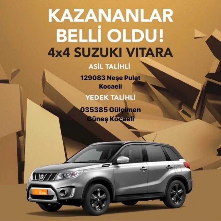 41 Burda Suzuki Vitara Çekiliş Sonucu Açıklandı!