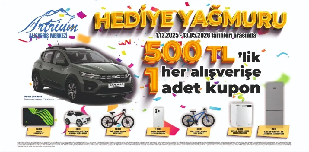 Artrium AVM Hediye Yağmuru Çekiliş Kampanyası