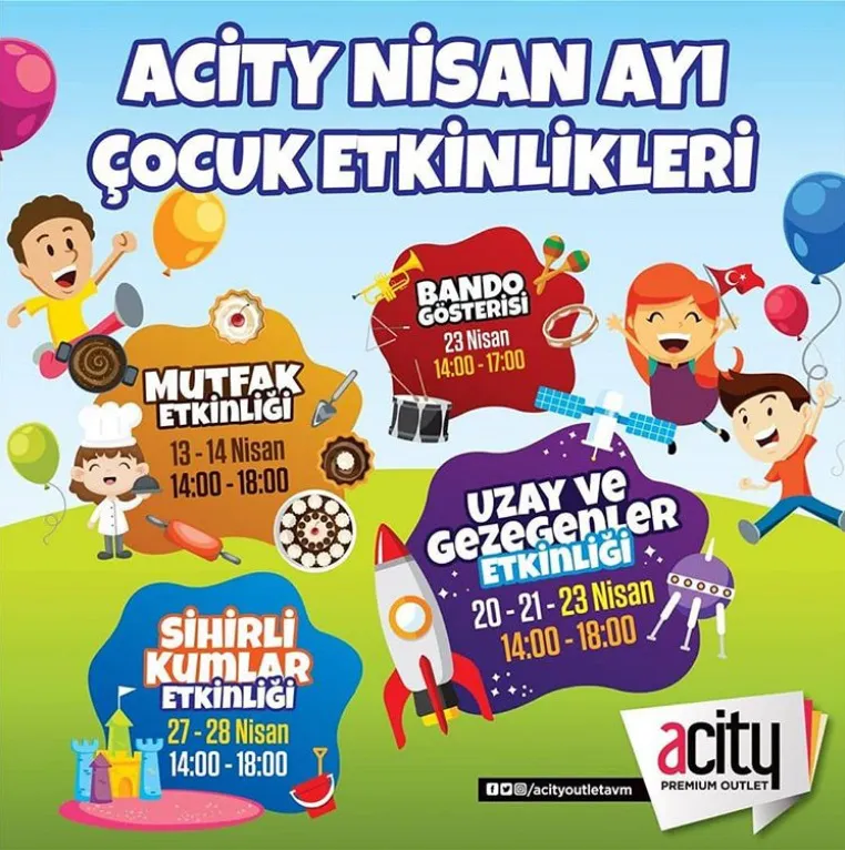 Acity Outlet Nisan Ayı Çocuk Etkinlikleri! Acity Outlet Nisan Ayı Çocuk Etkinlikleri!