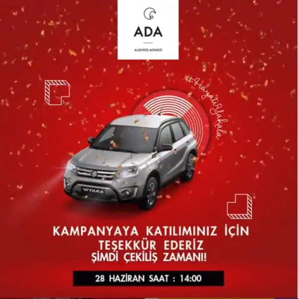 Ada AVM Suzuki Vitara Çekilişi Gerçekleşiyor! Ada AVM Suzuki Vitara Çekilişi Gerçekleşiyor!