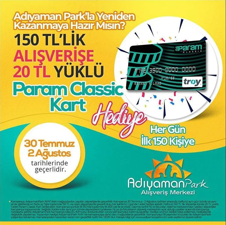 AdıyamanPark 20 TL Hediye Ediyor! AdıyamanPark 20 TL Hediye Ediyor!