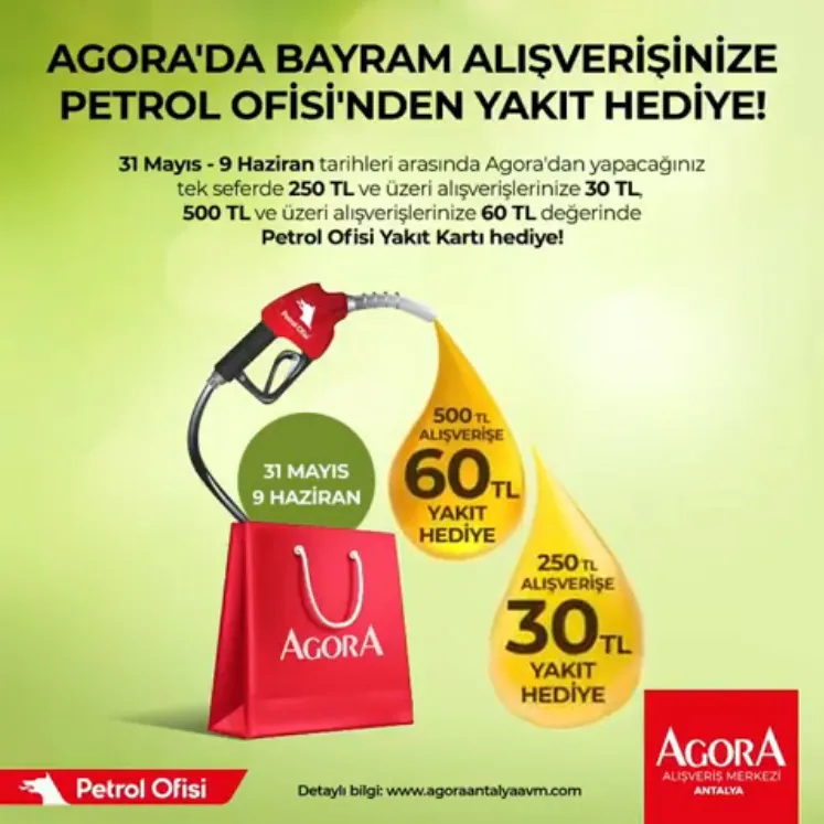 Antalya Agora’da bayram alışverişi yakıt kazandırıyor! 