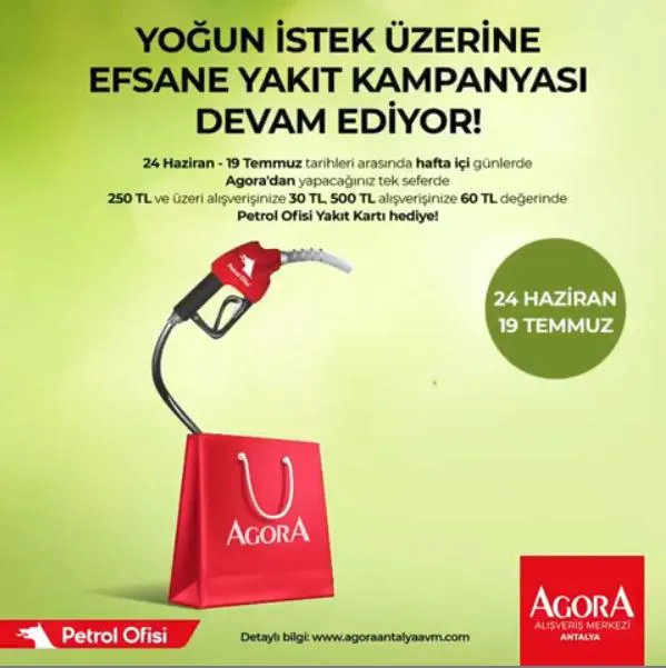 Agora Antalya AVM Petrol Ofisi Akaryakıt Hediye Kampanyası!