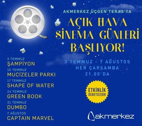 Heyecanla Beklenen Akmerkez Açık Hava Sinema Günleri Başlıyor! Heyecanla Beklenen Akmerkez Açık Hava Sinema Günleri Başlıyor!