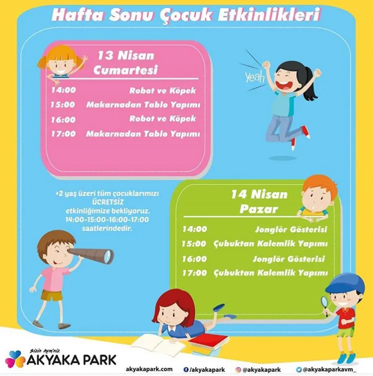 Akyaka Park Hafta Sonu Çocuk Etkinlikleri! Akyaka Park Hafta Sonu Çocuk Etkinlikleri!