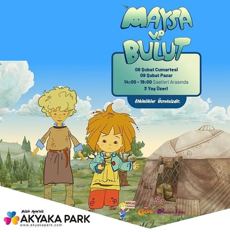 Sevilen çizgi film kahramanları Maya ve Bulut Akyaka Park'ta! 