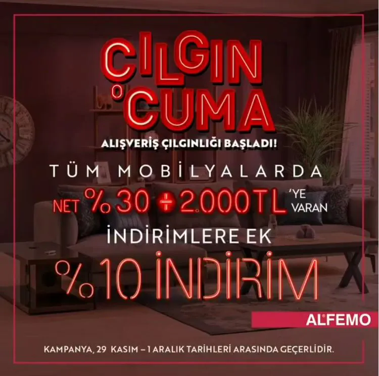 Alfemo Çılgın Cuma İndirimi!