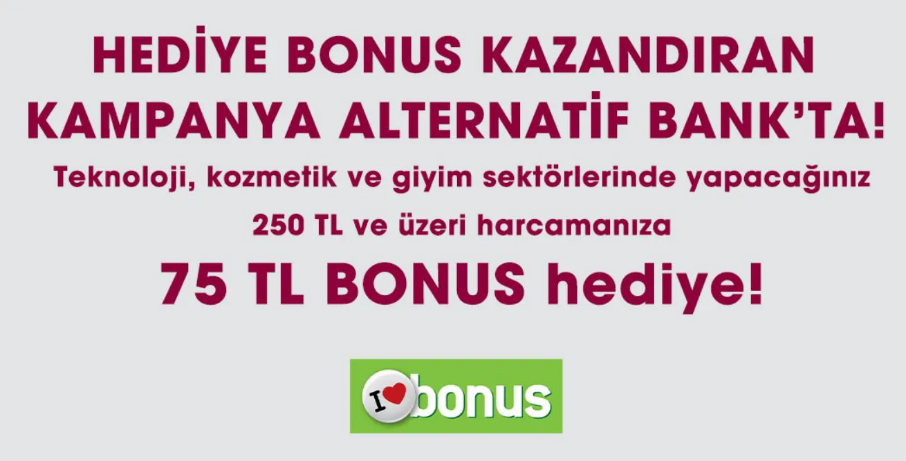 Alışveriş Heyecanını Katlayan Kampanya Alternatif Bank Bonus'ta!
