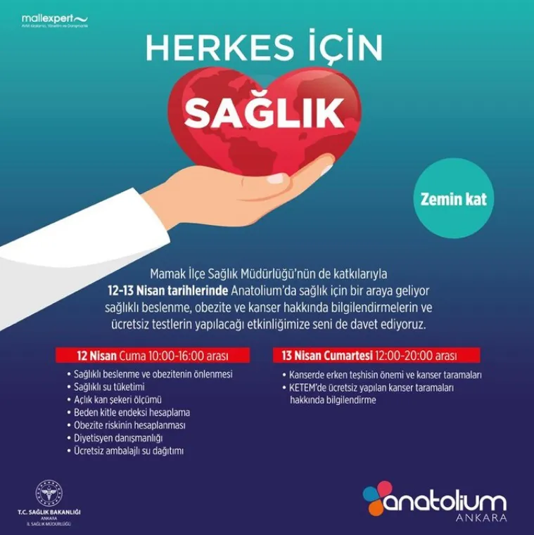 Herkes için sağlık Anatolium Ankara'da! Herkes için sağlık Anatolium Ankara'da!