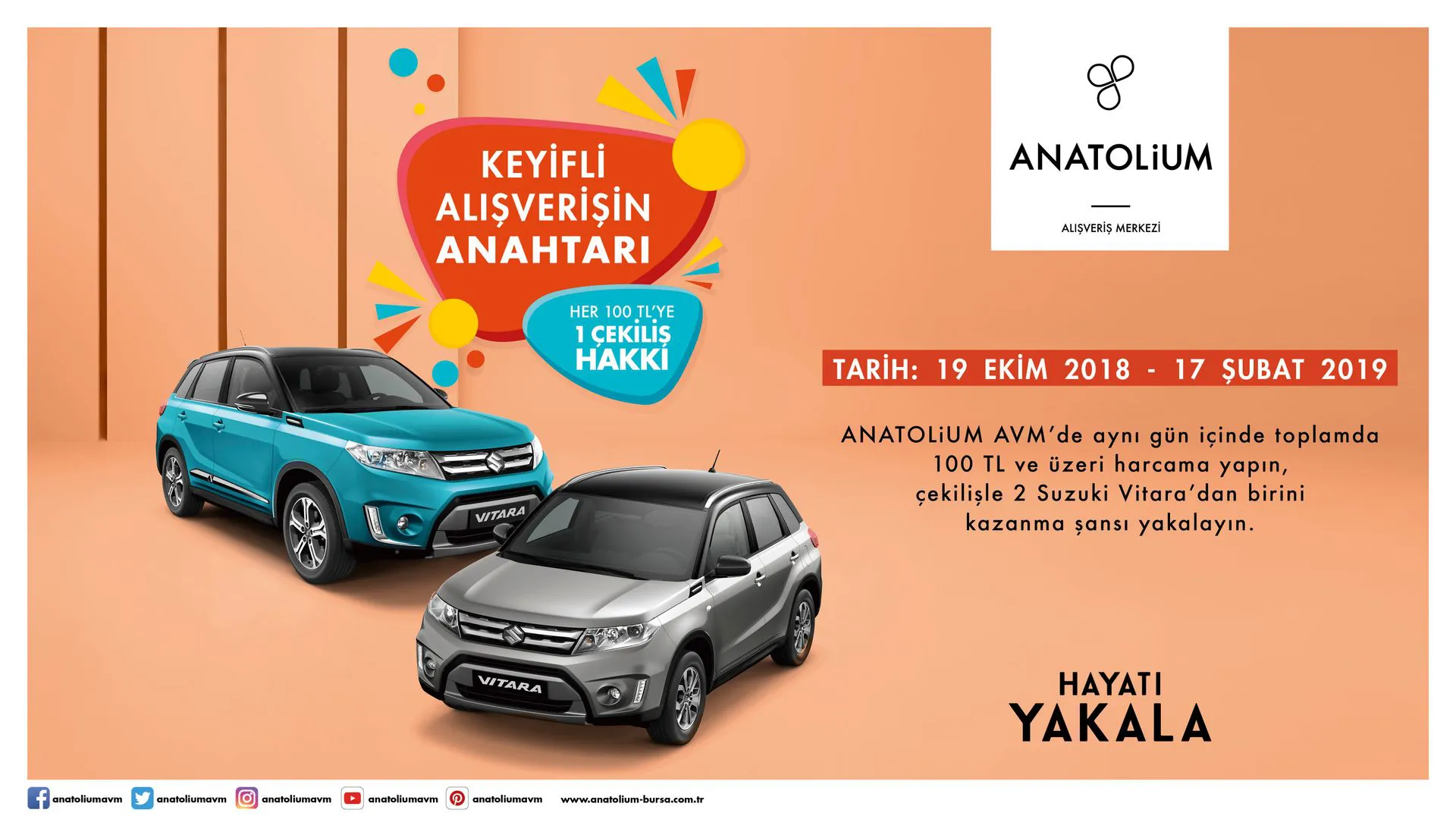 Bursa Anatolium AVM'de Suzuki Vitara Çekiliş Fırsatı!