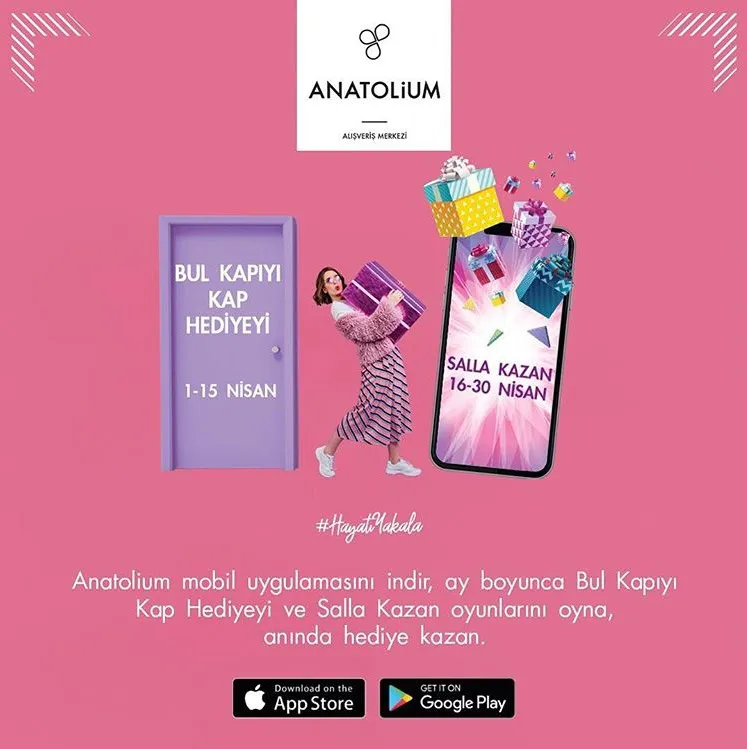 Anatolium Bursa mobil uygulamasında sürprizler seni bekliyor! 