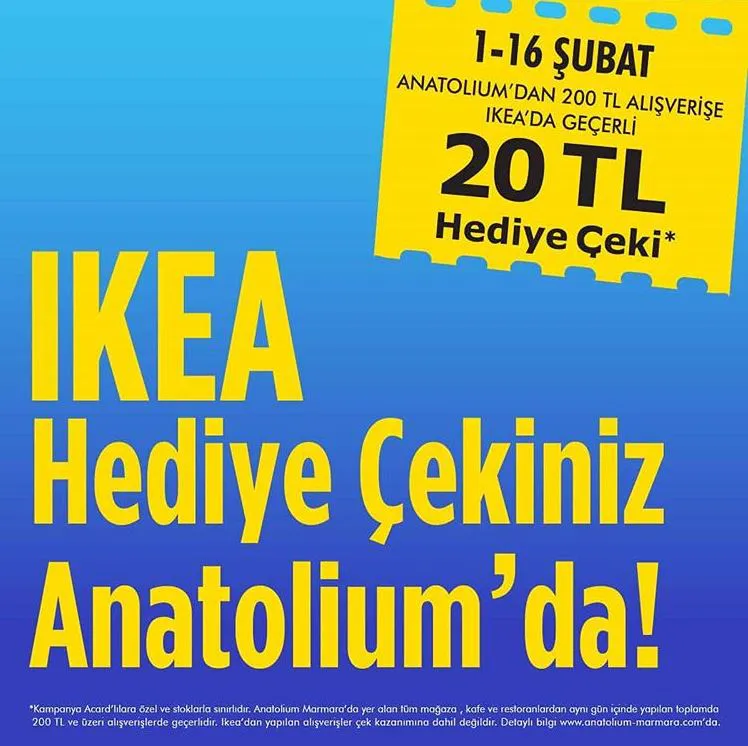 IKEA hediye çekiniz Anatolium'da! 