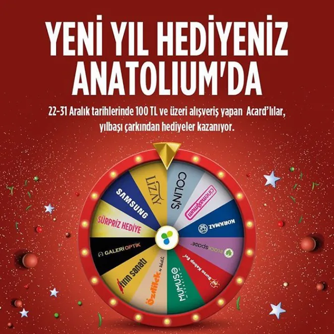 Yeni Yıl Hediyeniz Anatolium Marmara’da! Yeni Yıl Hediyeniz Anatolium Marmara’da!