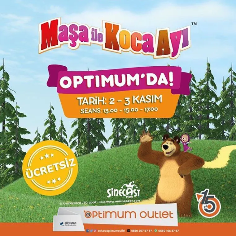 Ankara Optimum Maşa ile Koca Ayı Müzikal Gösterisi! Ankara Optimum Maşa ile Koca Ayı Müzikal Gösterisi!