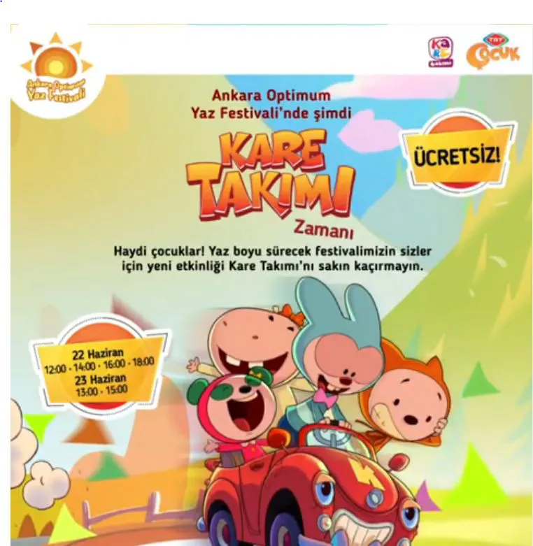 Ankara Optimum Yaz Festivali'nde Şimdi Kare Takımı Zamanı!