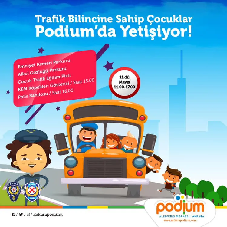 Trafik bilincine sahip çocuklar, Podium'da yetişiyor! Trafik bilincine sahip çocuklar, Podium'da yetişiyor!