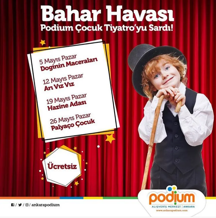 Ankara Podium Çocuk Tiyatrosu Mayıs ayında da eğlence dolu! 