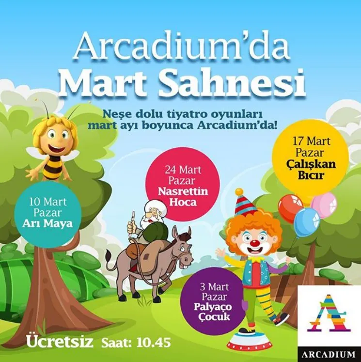 Neşe dolu tiyatro oyunları mart ayı boyunca Arcadium’da! 