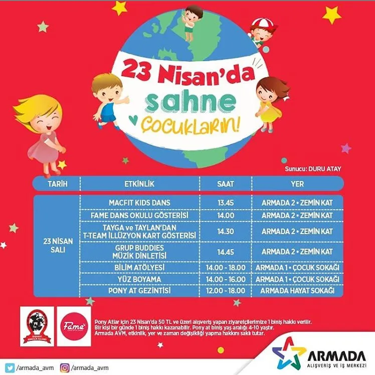 Armada AVM'de 23 Nisan'da Sahne Çocukların! Armada AVM'de 23 Nisan'da Sahne Çocukların!