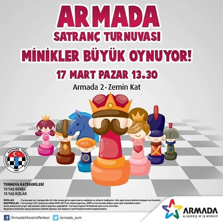 Armada Satranç Turnuvası ile Minikler Büyük Oynuyor! Armada Satranç Turnuvası ile Minikler Büyük Oynuyor!