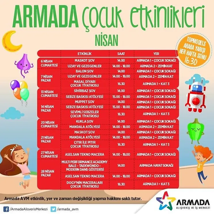 Armada Nisan Ayı Çocuk Etkinlikleri!