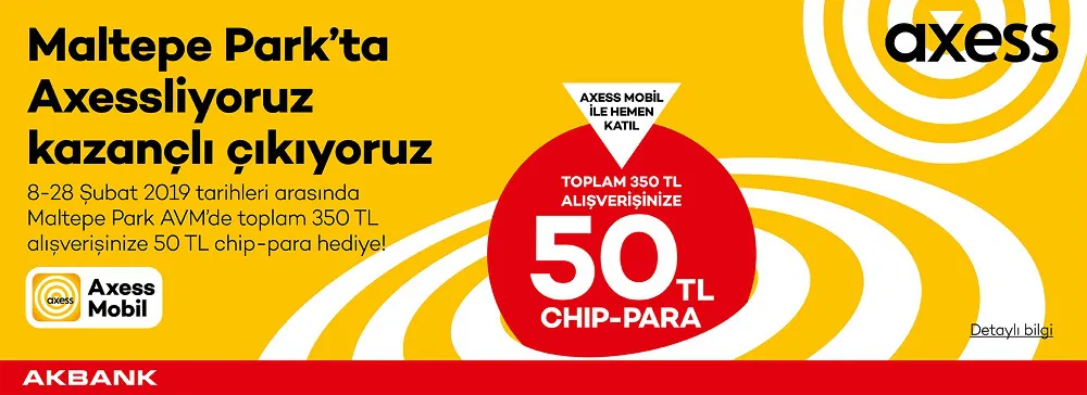 Axess'e özel Maltepe Park AVM'de 50 TL chip-para! Axess'e özel Maltepe Park AVM'de 50 TL chip-para!