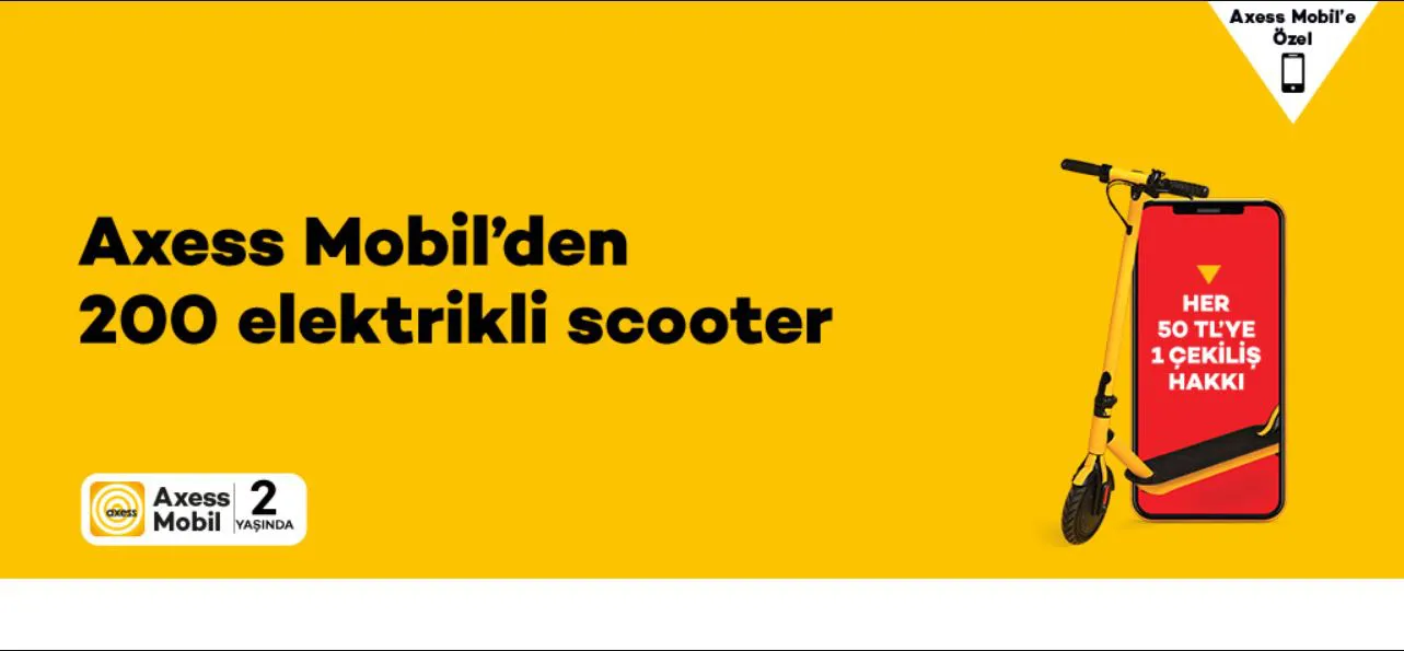 Axess Mobil'in 2. Yaşına Özel 200 Elektrikli Scooter Hediye Çekilişi!