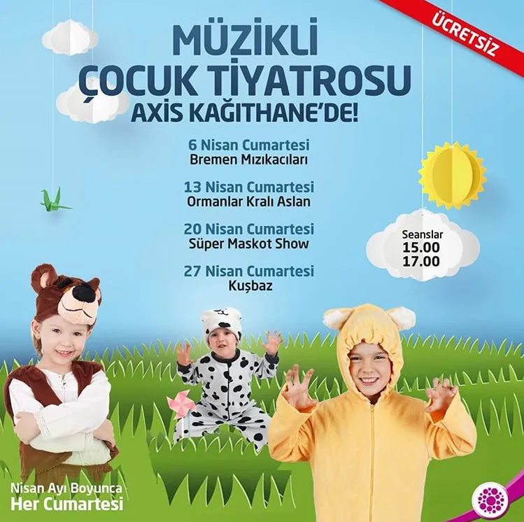 Müzikli Çocuk Tiyatrosu Nisan Ayında Axis Kağıthane'de!