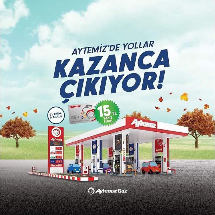 Aytemiz Gaz Alanlar 15 TL değerinde Yakıt Puan kazanıyor! Aytemiz Gaz Alanlar 15 TL değerinde Yakıt Puan kazanıyor!