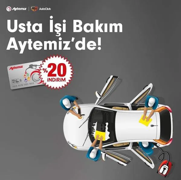 Auto Club Uygulama Merkezleri'nde %20 İndirim Aytemiz'den Hediye! Auto Club Uygulama Merkezleri'nde %20 İndirim Aytemiz'den Hediye!