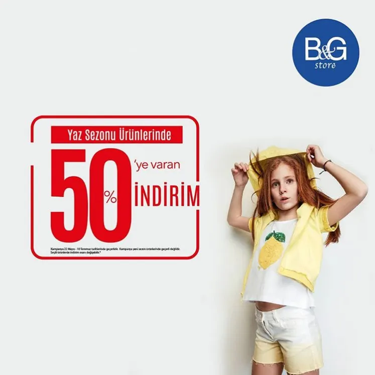 B&G Store %50 İndirim fırsatı!