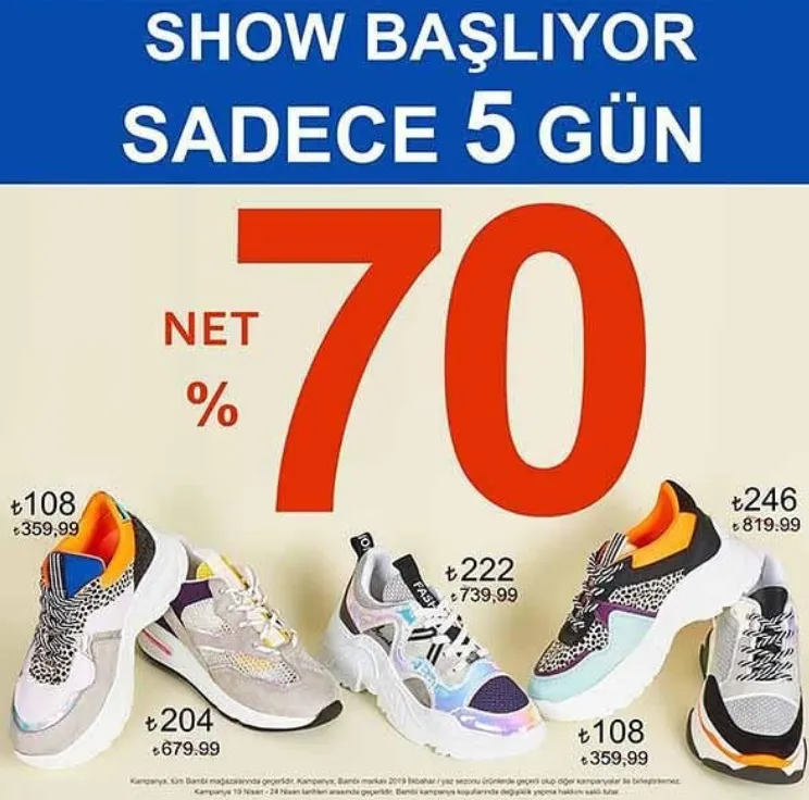 Bambi'de Bayrama Özel %70 İndirim fırsatı! Bambi'de Bayrama Özel %70 İndirim fırsatı!