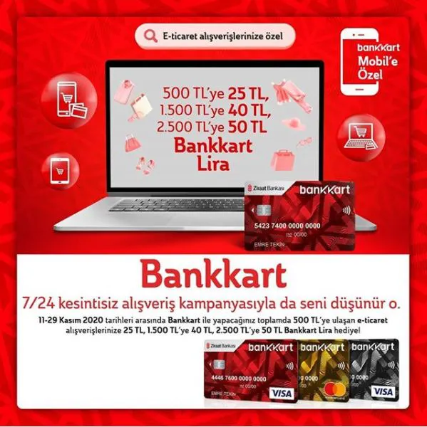 Bankkart 7/24 kesintisiz alışveriş kampanyasıyla da seni düşünür o.