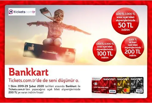 Bankkart ile www.tickets.com.tr'de 200 TL'ye varan indirim! Bankkart ile www.tickets.com.tr'de 200 TL'ye varan indirim!