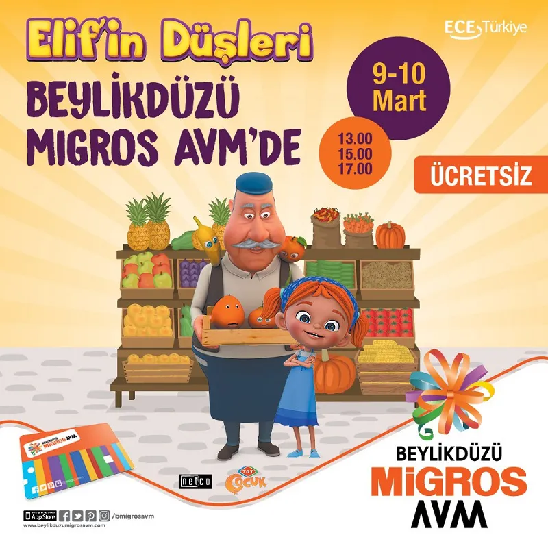 Elif’in Düşleri, 9-10 Mart’ta Beylikdüzü Migros AVM’de! Elif’in Düşleri, 9-10 Mart’ta Beylikdüzü Migros AVM’de!