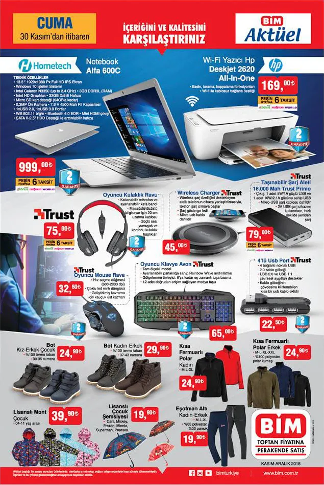 30 Kasım 2018 Bim Aktüel Ürünler! 30 Kasım 2018 Bim Aktüel Ürünler!