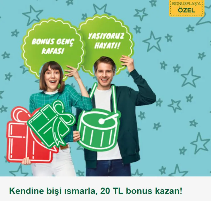 Kendine bişi ısmarla, 20 TL bonus kazan! Kendine bişi ısmarla, 20 TL bonus kazan!