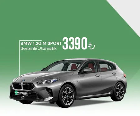 Bonus ile Enterprıse'da BMW 1.20 M SPORT Benzinli/Otomatik: 3.390 TL'den kiralama!