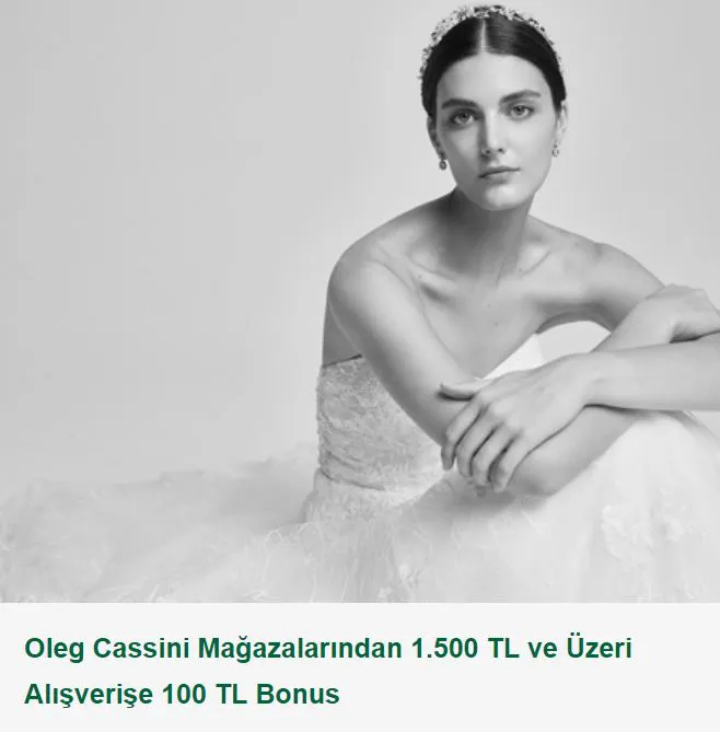 Oleg Cassini 100 TL Bonus Fırsatı!