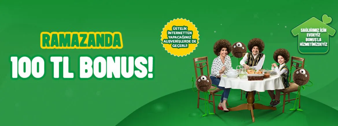 Ramazanda 100 TL Bonus Fırsatı!