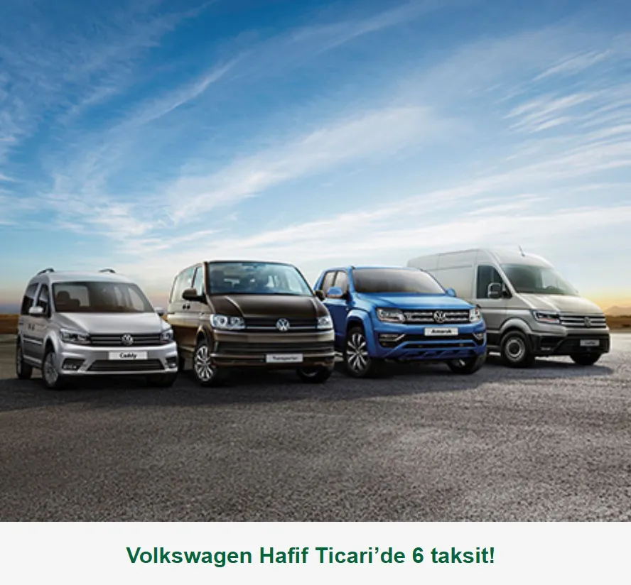 Bonus ile Volkswagen Hafif Ticari’de 6 taksit fırsatı!