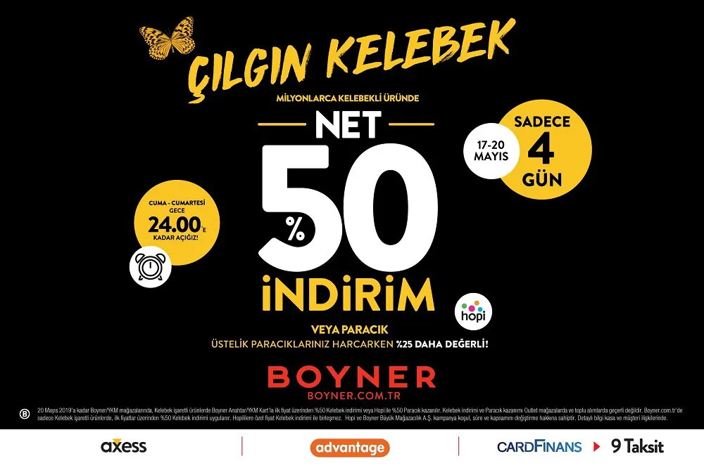 Boyner Çılgın Kelebek İndirimi!