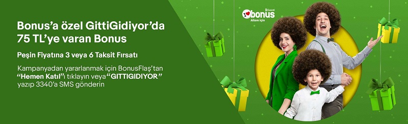 Gittigidiyor.com’da 75TL’ye varan bonus fırsatı! Gittigidiyor.com’da 75TL’ye varan bonus fırsatı!