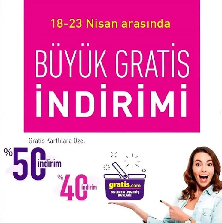 Büyük Gratis İndirimi Başladı! Büyük Gratis İndirimi Başladı!