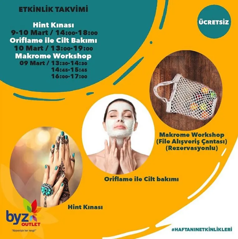 Byz'nin birbirinden özel workshoplarıyla 9 - 10 Mart 2019 keyif dolu geçecek!