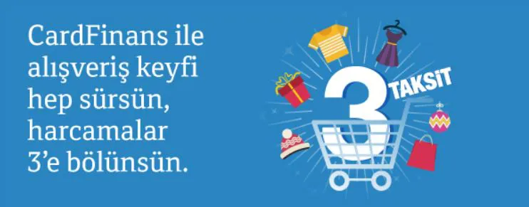 CardFinans ile Ücretsiz, Faizsiz 3 Taksit Kampanyası! CardFinans ile Ücretsiz, Faizsiz 3 Taksit Kampanyası!
